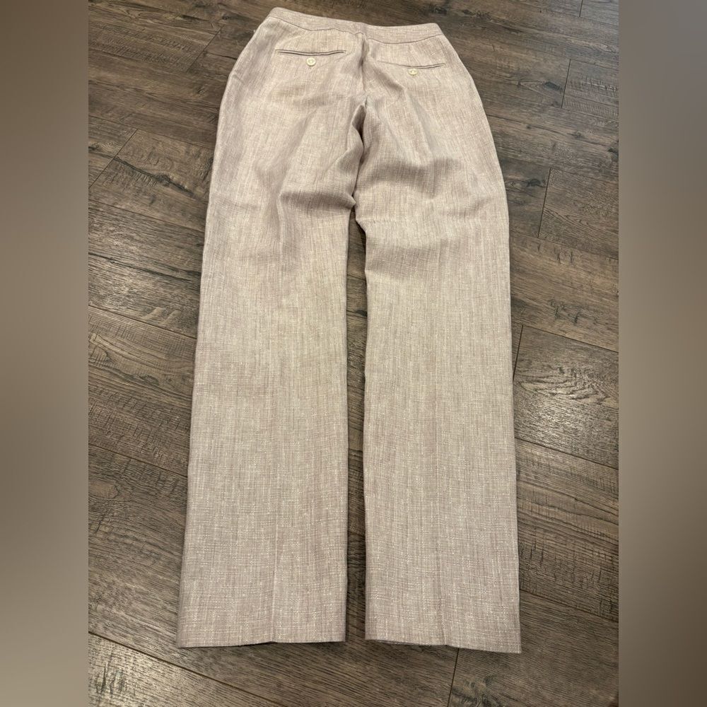 REISS Beige Straight-Leg Trousers - Picture 2 of 4